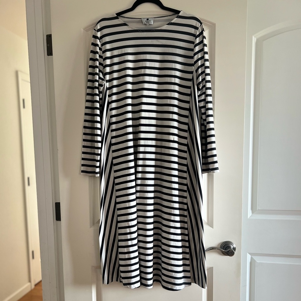 Dainty Jewells Black and White Striped Dress